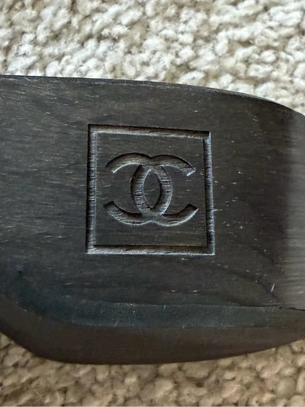 VTG Chanel suede/wood sandals
